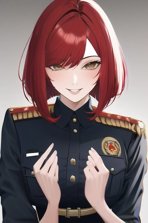 [NovelAI] bob hair woman laugh Masterpiece police uniform [Illustration]